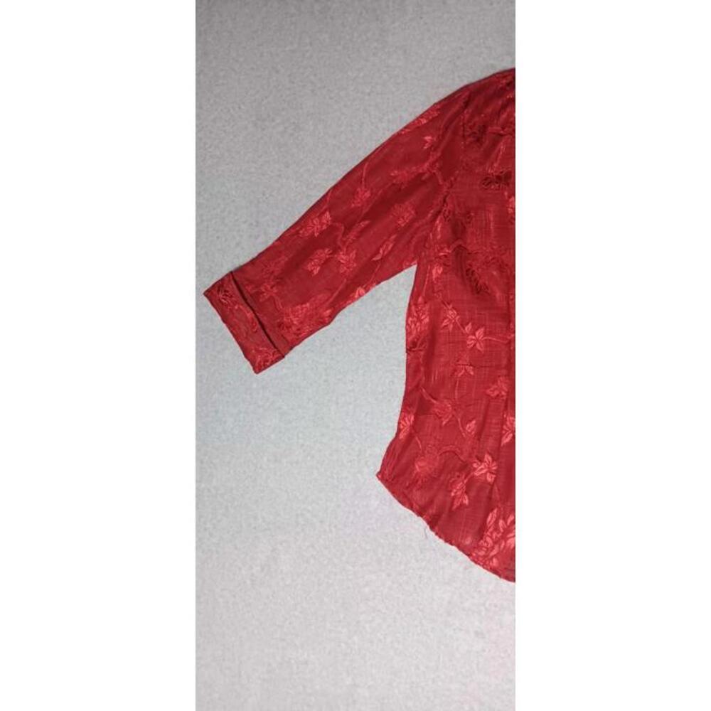 NWT! Coldwater Creek 3/4 Sleeve Semi Sheer Button Up Blouse Womens Size Medium - Picture 5 of 12